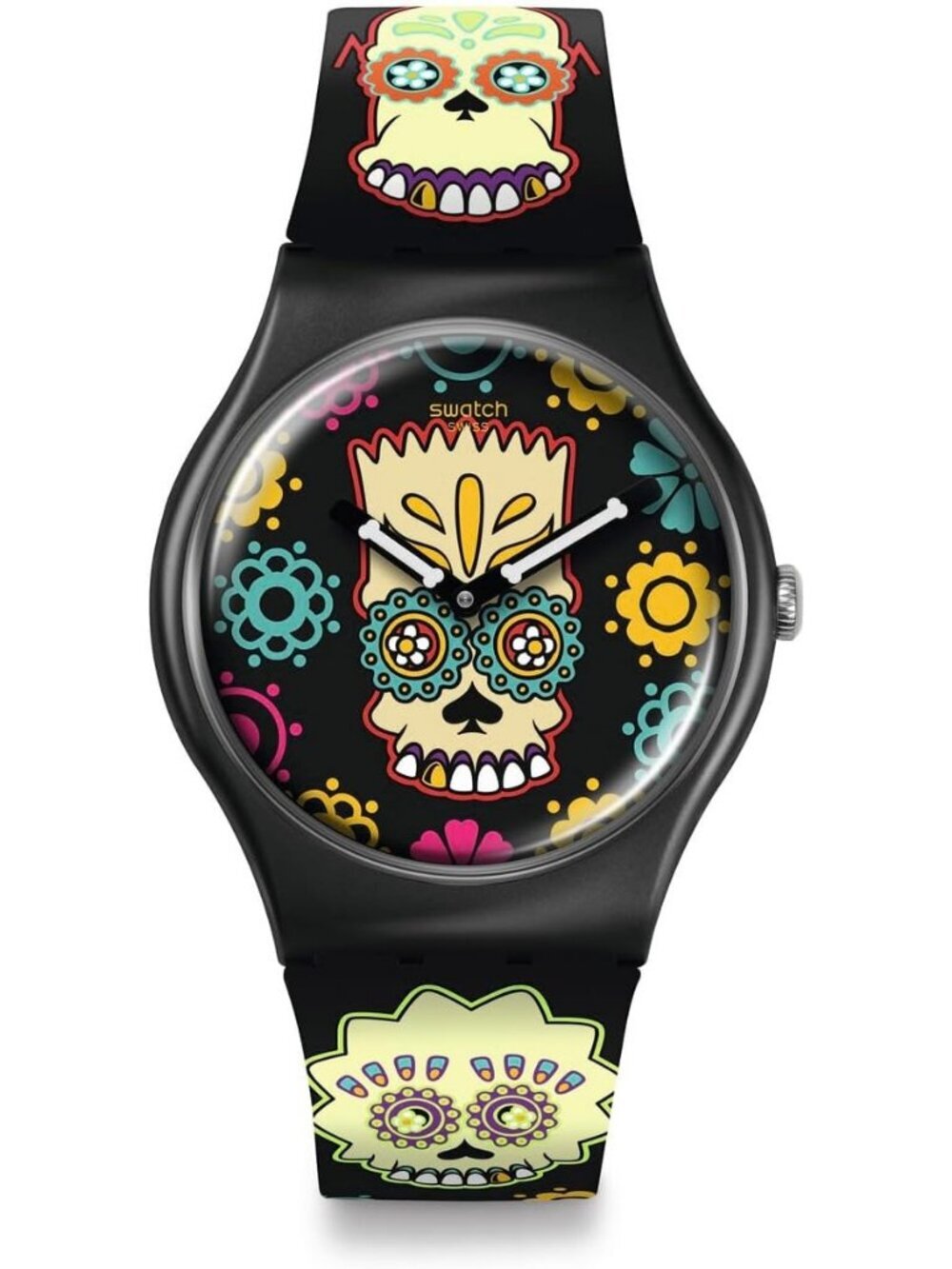 Unisex Black Polymer Gent Biosourced Lacquered Waterproof D'Oh of The Dead Watch